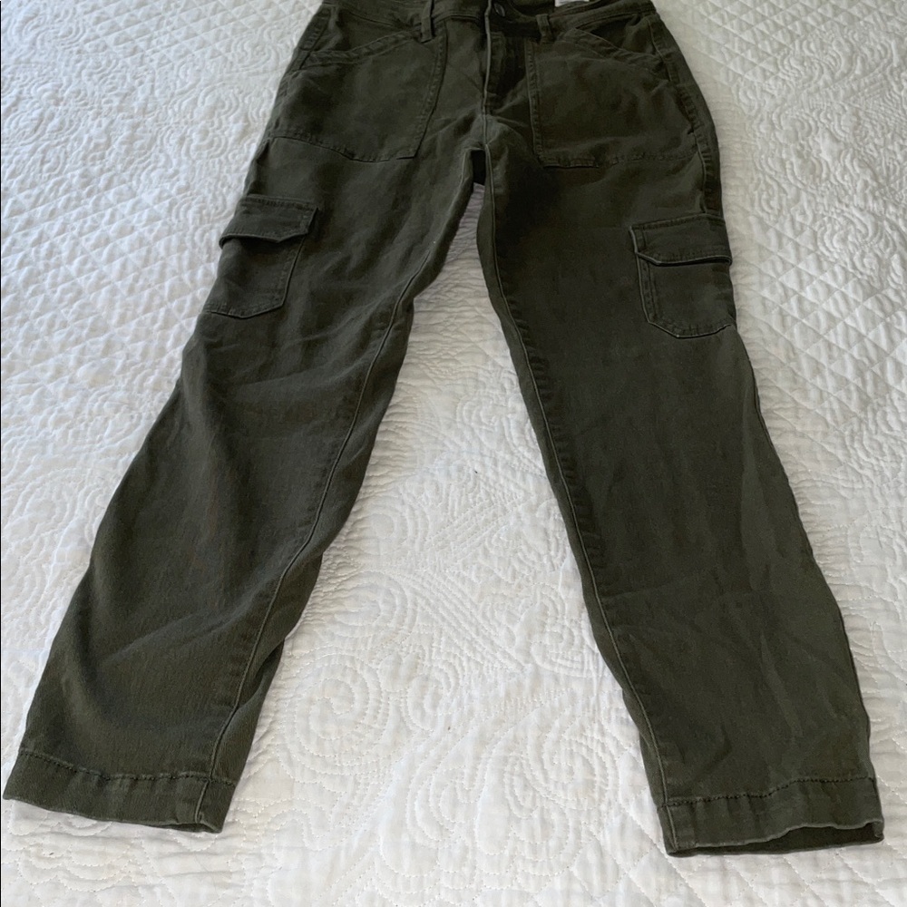 GAP Womens Army‎ Green Skinny Ankle Mid Rise Zip Pockets Cargo Jeans Size 6 - Picture 6 of 12
